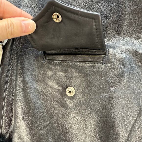 Virginia Slims Wear Leather Moto Jacket Women's M Black Heavy Duty Zippers VTG - Picture 5 of 15